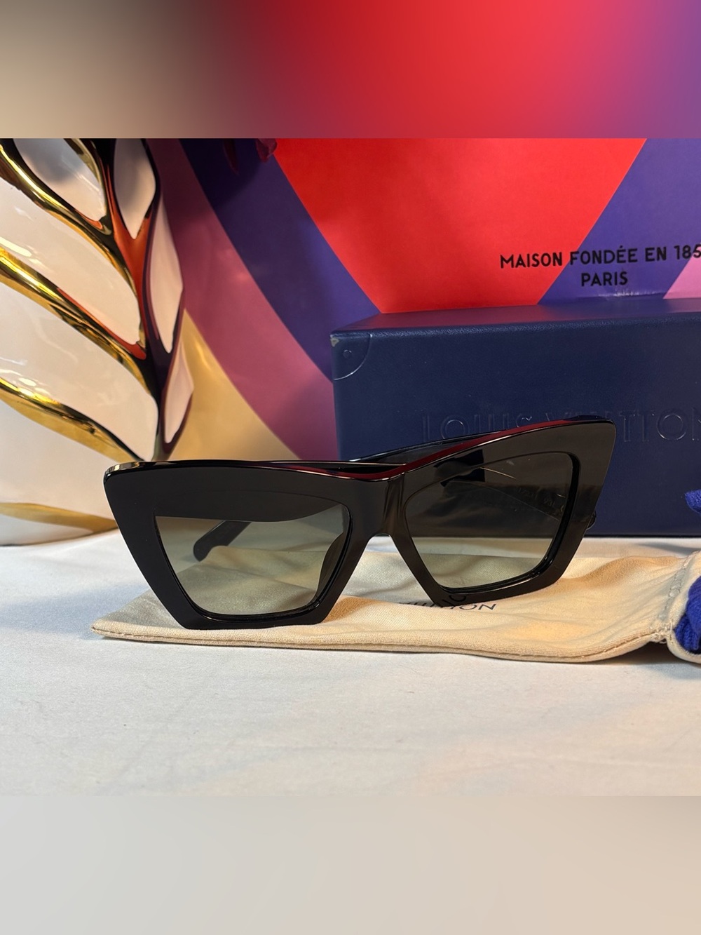 Louis Vuitton Cat Eye Black Sunglasses